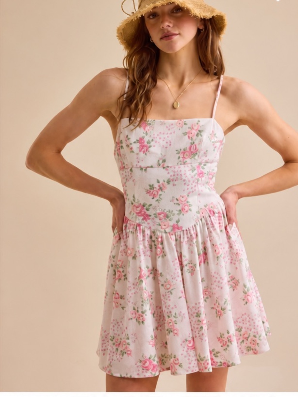 Altar'd State Floral Midi Dress with Spaghetti Straps
